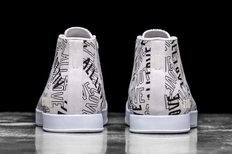 White Nobull All Love Canvas Mid Men's Trainers | CA N1481W